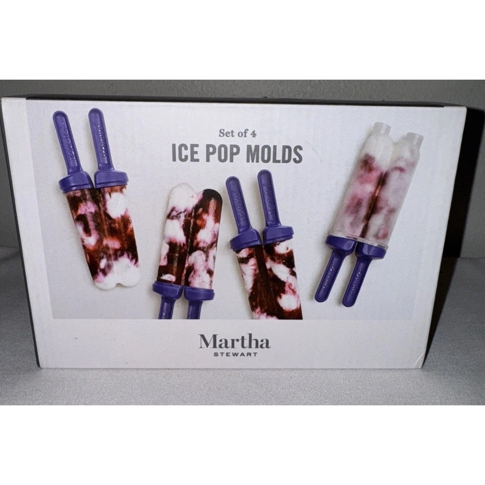 New Martha Stewart‎ Ice Pop Molds Set of 4 – Frozen Popsicle Maker Kitchen Tool